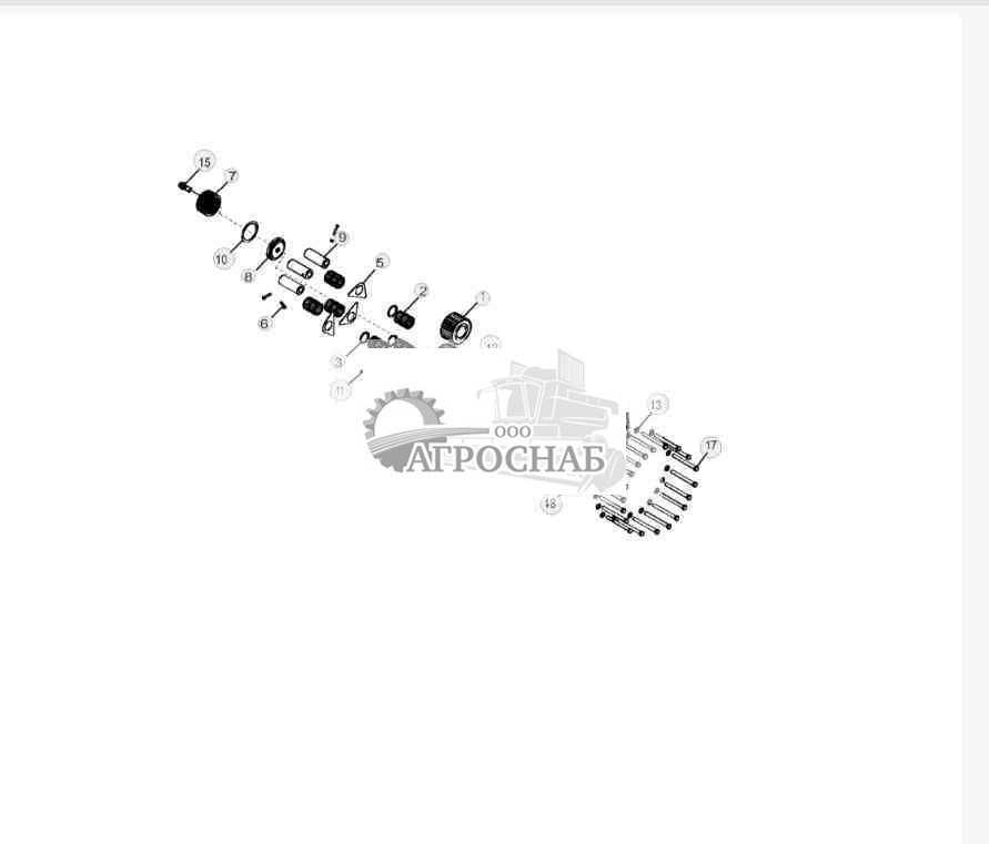 YZ121038 Главная передача, для особо тяжелых условий работы 